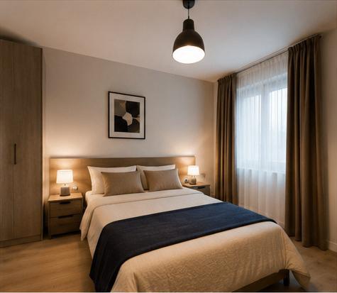 Letto matrimoniale con comodini